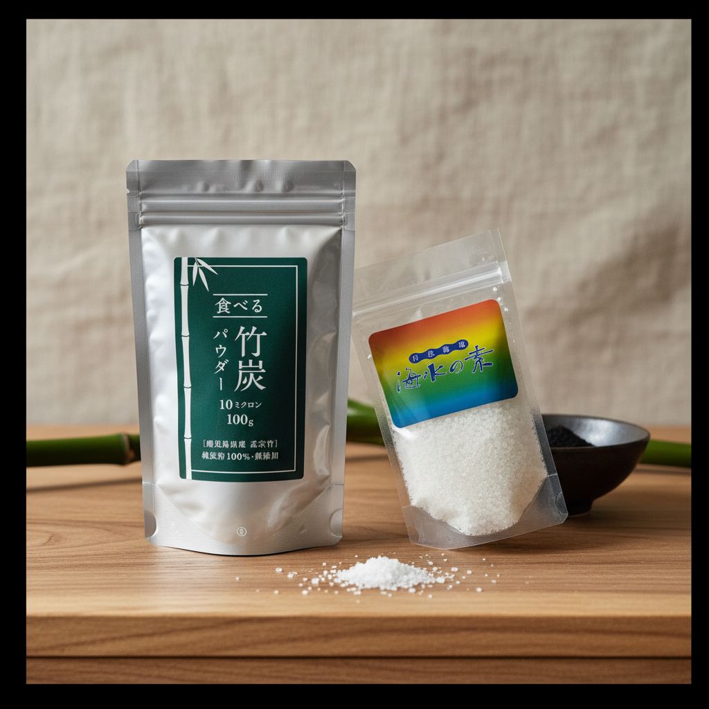 竹炭パウダー10ミクロン100g+ミネラル塩250g セット